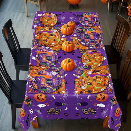 QZYL 122PCS Halloween Plates Set, Halloween Party Decorations for 30 Guests - Image 6