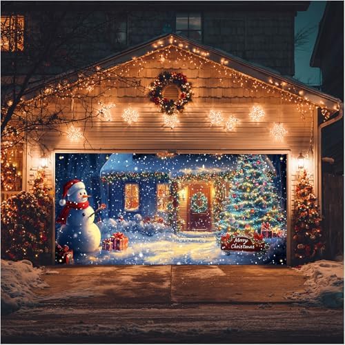 HOMETITUTE Snowy Winter Scene Door Cover 13x6ft Polyester - Image 5