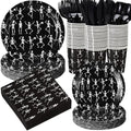 Pickmesh 400 Pcs Halloween Skeleton Plates and Napkins Party Supplies Set by Pickmesh