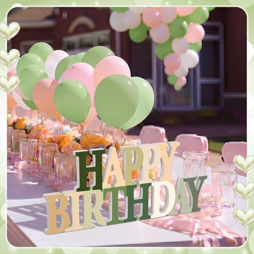 Novabright Happy Birthday Sign, Sage Green, No Glitter - Image 6