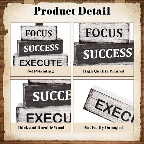 4 Pcs Inspirational Wooden Tray Decor, Motivational Table Decorations Gifts - Image 4