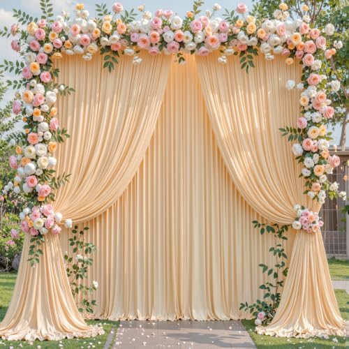 10x10 Dark Champagne Backdrop Curtain for Parties Wedding Baby Shower Wrinkle Free Photo Curtains Backdrop Drapes Fabric Decoration for Bridal Shower 5ft x 10ft,2 Panels - Image 2