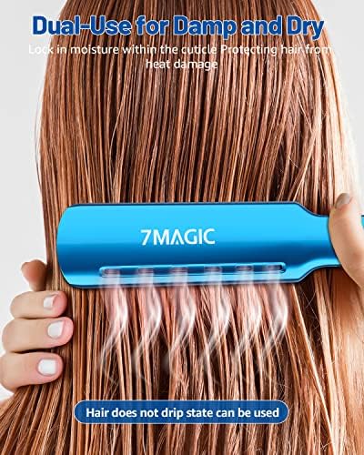 7MAGIC Nano Titanium 1.7" Flat Iron Hair Straightener for Thick Hair, Blue - Image 3