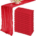35x120 Inch Red Cheesecloth Table Runner Christmas Valentine Wedding Decor by Fivenl