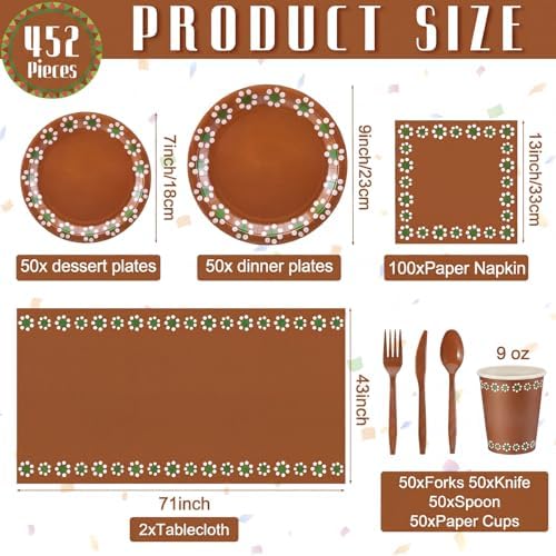 Vesici 452 Pcs Cielito Lindo Party Decorations Tableware Set, Serves 50 - Image 3