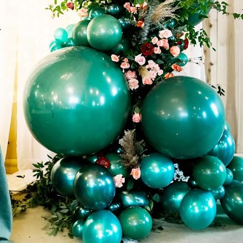 Voircoloria 90pcs Dark Green Balloons Garland Arch Kit, 18 12 10 5 Inch - Image 4