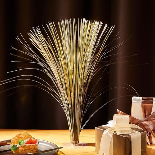 Colingmill 4 Pcs Plastic Metallic Spray Table Centerpieces, Black and Gold - Image 4