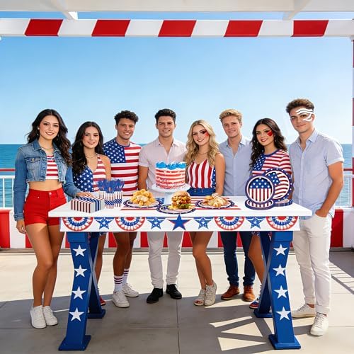 194 Pcs 4th of July Paper Plates and Napkins Party Supplies - Image 7