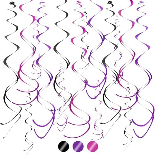 BEISHIDA 30Pcs Black Purple Pink Hanging Swirls Halloween Birthday Decor by Beishida