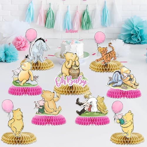 Winnie Centerpieces for Baby Shower Decorations Girls Table Centerpieces for Birthday Decorations 9Pcs - Image 5