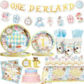 Party Inspo Onederland 1st Birthday Party Decorations for Girls-Wonderland Theme Tableware Supplies with Plates, Napkins, Cups, Cutlery, Serves 24, Perfect for Tea Party 197PCs by Unknown