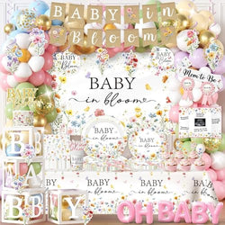 275Pcs Baby in Bloom Baby Shower Decorations for Girl Wildflower Baby in Bloom Disposable Paper Plates,Balloons Arch,Cake Topper,Backdrop,Cup,Tablecloth for Floral Baby Shower Party Decor Supplies by Unknown