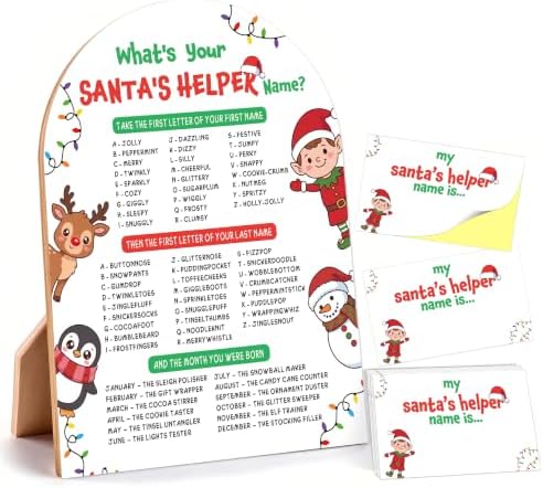 Christmas Party Decor, What's Your Santa's Helper Name Game by Unknown