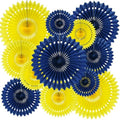 BEISHIDA Honeycomb Round Paper Fans Blue Yellow Hanging Party Decoration by Beishida