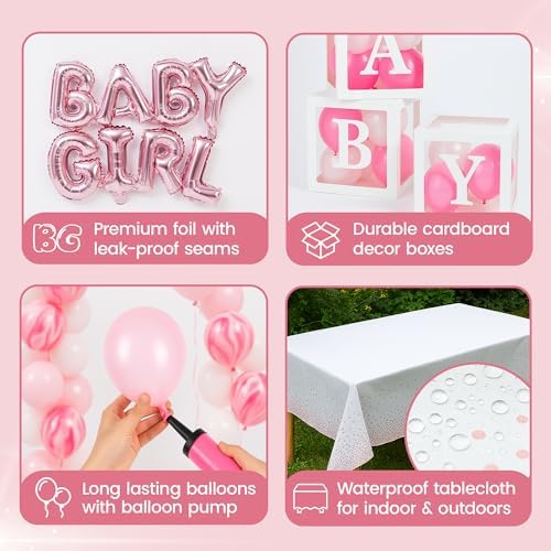 Pink Baby Shower Decorations for Girl - All-in-One inclusive JUMBO Decor Set - Image 4
