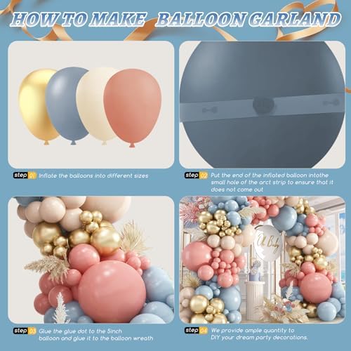 Gender Reveal Balloon Garland Arch Kit,412pcs Pink and Blue balloons 18 12 10 5 Inch for Gender Reveal Decorations Birthday Baby Shower Wedding Bridal - Image 3