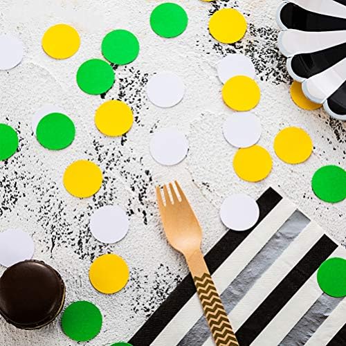 MOWO Yellow, Green and White Confetti Table Decoration, 1.2 inch, 200pc - Image 6
