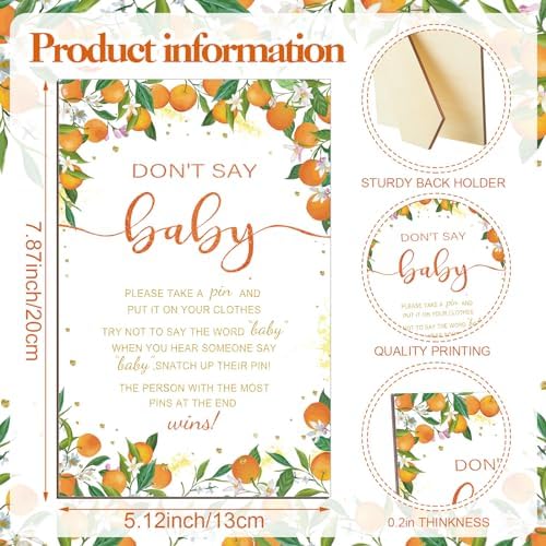 Patelai 321 Pcs Little Cutie Baby Shower Decorations Orange Citrus Games - Image 4