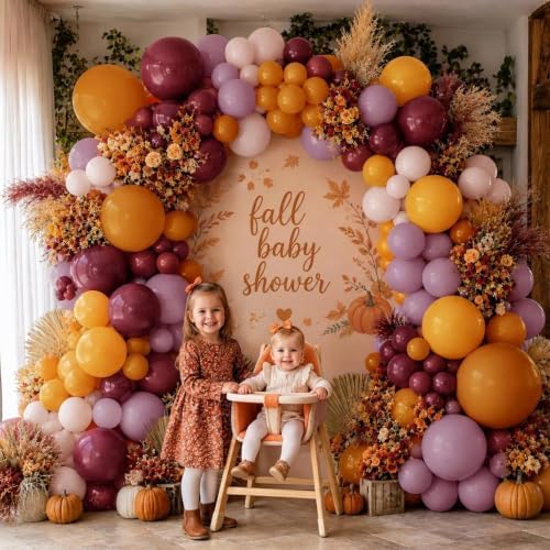 Fall Balloon Arch Garland Kit Double Stuffed Burnt Orange Burgundy Balloons - Image 6