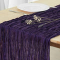 1 Pack Dark Purple Cheesecloth Table Runner 120 Inch Boho Wedding Decor by Fixwal