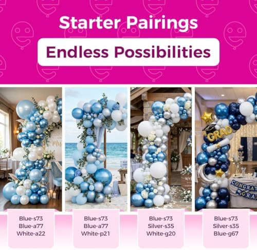 Bezente Metallic Blue Latex Party Balloons 150 Pack 5 inch - Image 5