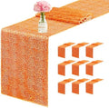 10 Packs 12 x 72 inches Sequin Table Runner, Orange Glitter Table Runner for Birthday Party Supplies Wedding Engagement Baby Shower Holiday Celebration Event Decorations by Yblut