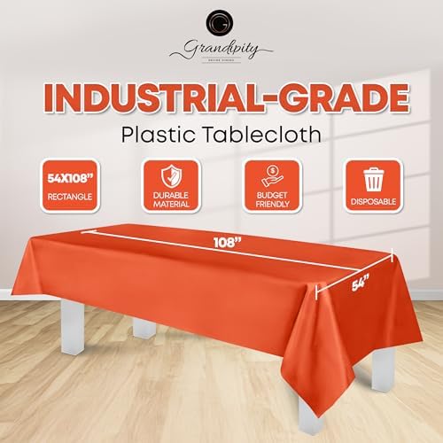 Grandipity Plastic Table Cloth Disposable 12 Pack 54” x 108” Rectangle - Image 2