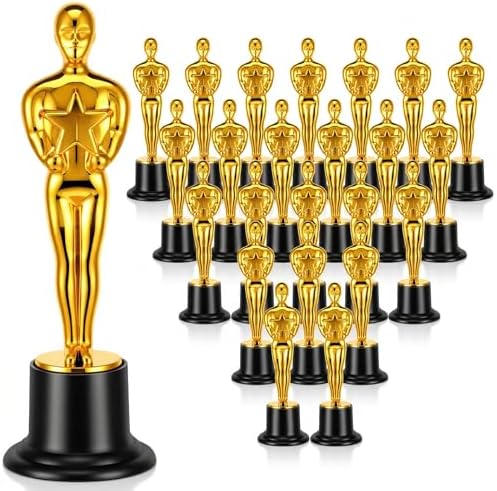 24 Pack 6 Inch Gold Mini Award Trophy Statues, Plastic Mini Trophies by Unknown