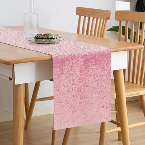 10 Packs 12 x 72 inches Pink Sequin Table Runner - Image 2