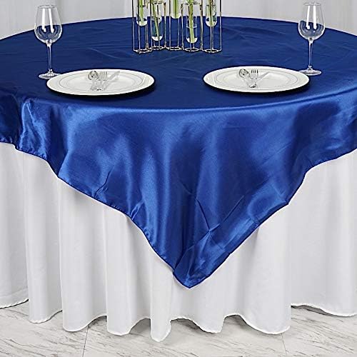 10 pcs 72x72 inch Royal Blue Square Tablecloth Satin Fabric Overlays Linens | Table Cloths Cover for Wedding Party Banquet Reception Events Decoration Kitchen Dining Events Kitchen Dining - Image 3