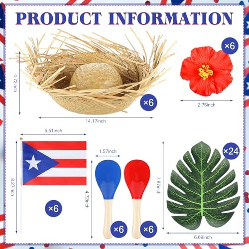 Sieral 6 Sets 54 Pcs Puerto Rico Party Centerpieces, Puerto Rican Decor - Image 2