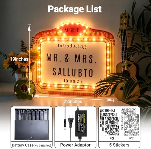 Large Wedding Bottle Service Sign, Personalized Wedding Entrance Props Led Marquee Sign for Reception, 22IN Custom Waterproof Light up Marquee Sign for Bridal Engagement Anniversary Nightclub Gift (Warm White 10) - Image 2