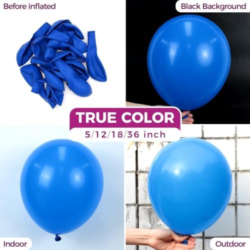 Bezente Royal Blue Latex Round Helium Party Balloons 100 Pack 12 inch - Image 2