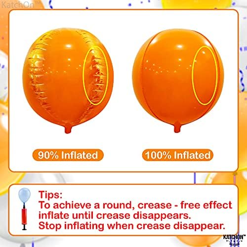 KatchOn, Orange Balloons - 22 Inch, Pack of 6, Metallic Foil Balloons - Image 4