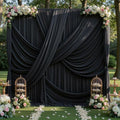 20x12 ft Black Backdrop Curtains for Weddings Parties, Birthdays and Photos by PartyVillage