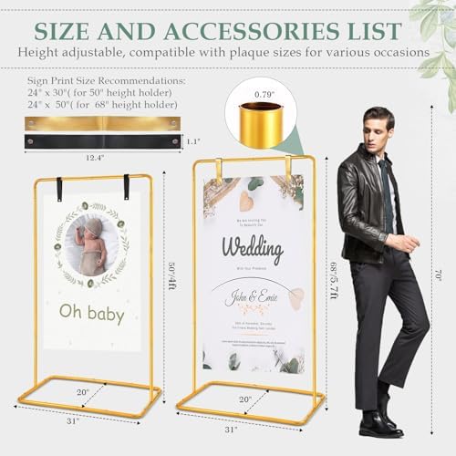 WellSign 68”x31”x 20” Wedding Welcome Sign Holder,Easel Stand Personalized - Image 4