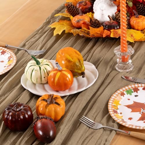 DeZerlor Nude Cheesecloth Table Runners 12 Pack Fall Runners - Image 6