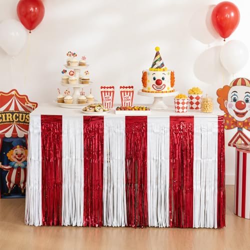 Carnival Circus Theme Table Skirts Birthday Party Decorations, 2 Pack - Image 5
