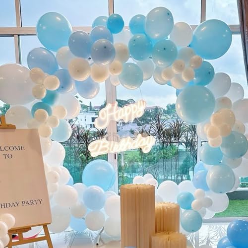 Voircoloria 130pcs Pale Aqua Balloons Garland Arch Kit, 18 12 10 5 Inch - Image 4