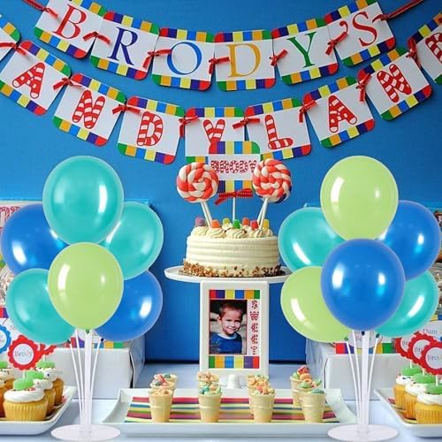 TONIFUL 4 Set Blue Cyan Green Balloon Stand Balloon Centerpieces for Table - Image 6