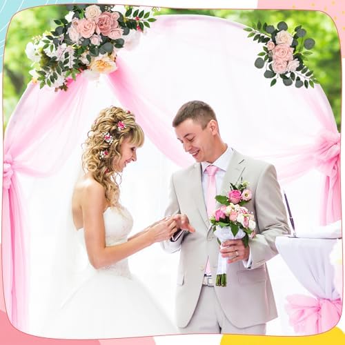 2 Pcs Wedding Arch Decorations, Wedding Arch Flowers Swag - Image 2