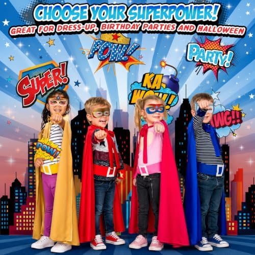 Wonder Woman and Other Superheroes Cityscape Photography Backdrop, Studio Props & Mask. Great as Super Hero City Photo Booth Background – Birthday Party & Event Decorations - Image 2