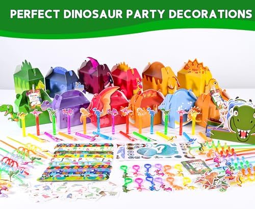PLOUGVI 320PCS Dinosaur Birthday Party Decorations Favors Supplies, Dino Goodie Bags Fillers Stuffers for Kids Birthday Gifts - Image 2