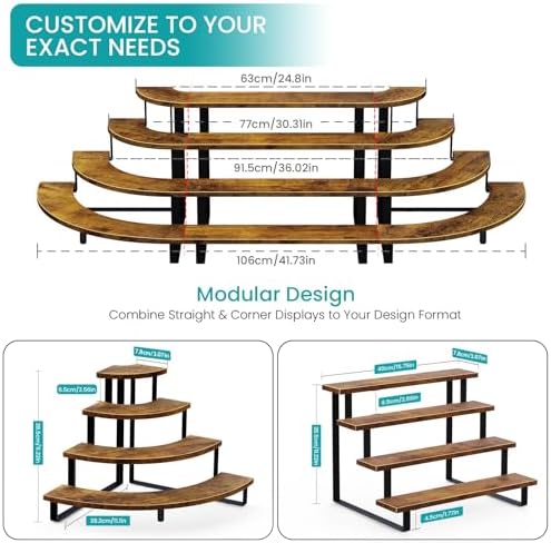 ELITEROO Wooden Display Riser Stand, Tiered Perfume Cologne Organizer Stand - Image 3