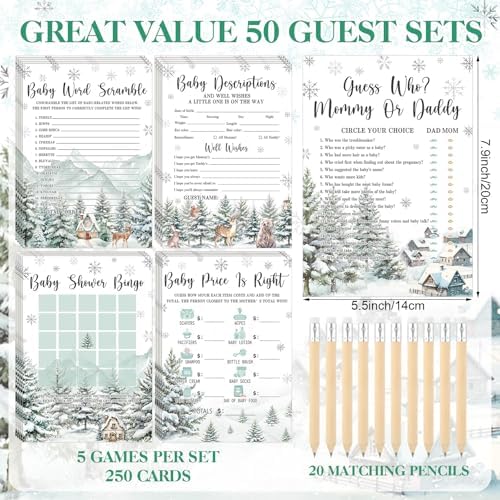 Patelai 321 Pcs Baby Its Cold Outside Baby Shower Decor Winter Themed Game - Image 5