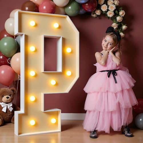 imprsv 4FT Marquee Letters, Large Light Up Letters P Sign for Party Decor by Letsmakeitimpressive