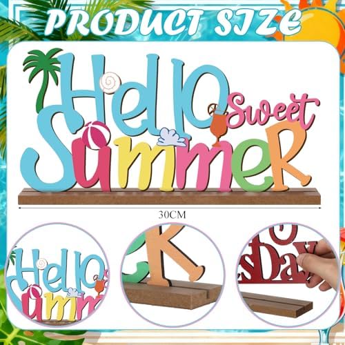 12 Pcs Interchangeable Seasonal Decor Holiday Sign Wooden Desk Table Decor - Image 2