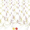 BEISHIDA 20Pcs Red Gold Hanging Swirls Birthday New Year Graduation Decor by Beishida