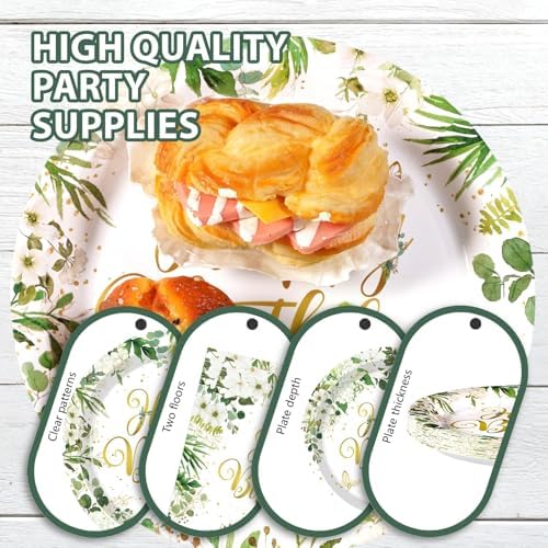 Greencian 96Pcs Sage Green Happy Birthday Party Decoration, Serve 24 - Image 6