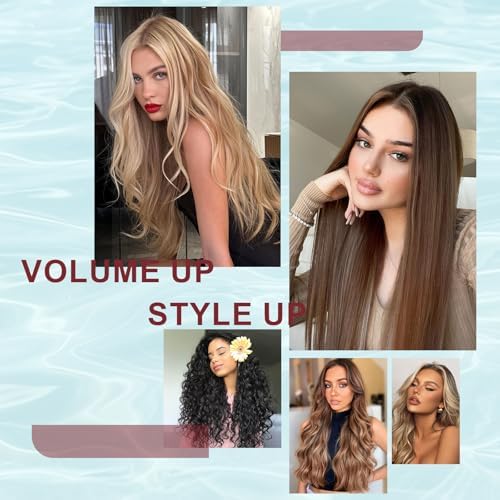 Travel Dual Voltage Hair Dryer Brush 4-in-1 Portable Mini Hot Air Blow Dryer Straightener & Curler Brush, Titanium Round Blowout Styler Volumizer Tools, 110/240V US/EU/UK -Baby Blue & Rose Gold - Image 5